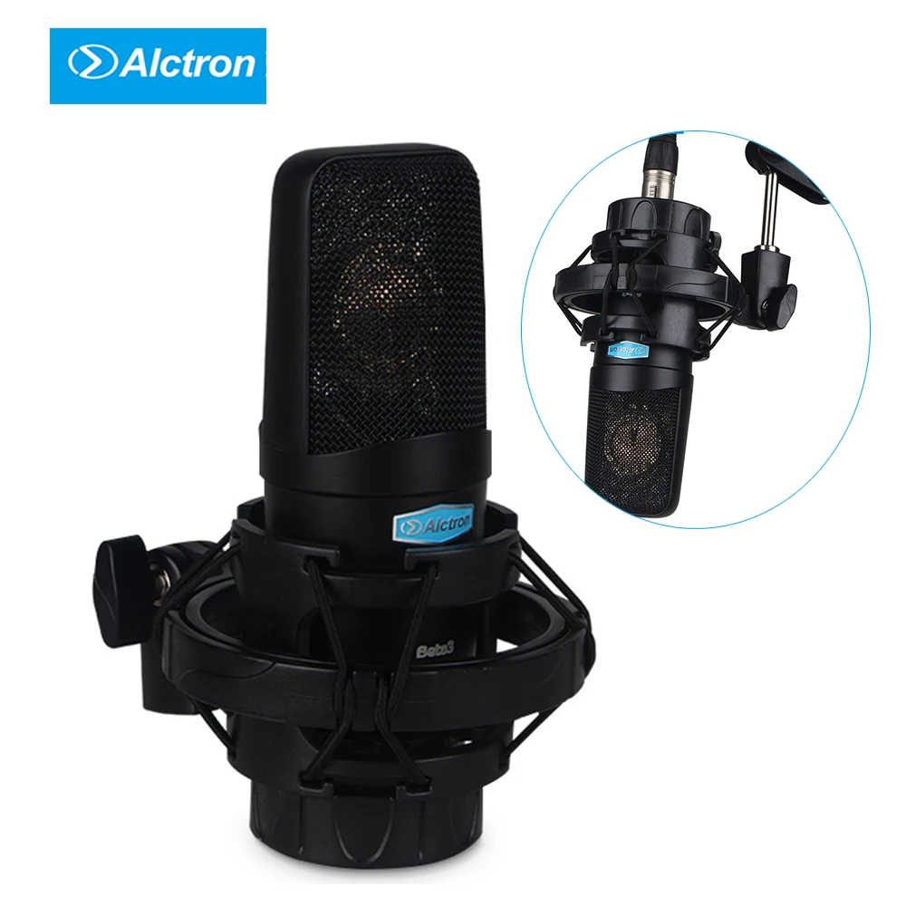 Alctron Beta3 Condenser Microphone Computer Studio Video Recording Mic with Shock Mount for YouTube Voice Studio