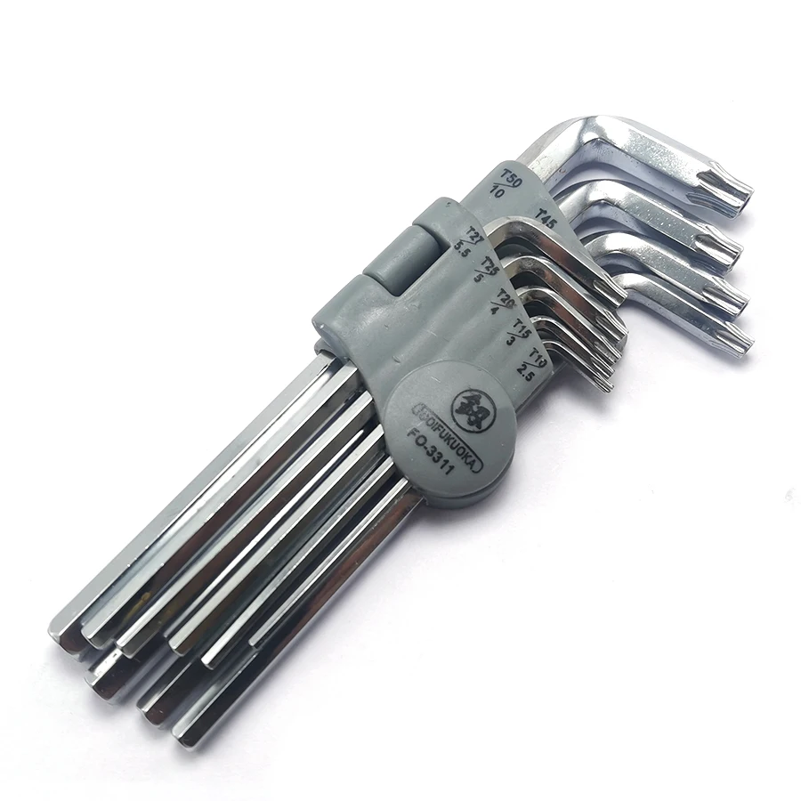 T10-T50 2.5Mm-10Mm S2 Torx Sao Khóa Lục Giác Bộ Cờ Lê, 9 Chiếc Bộ HRC58-62 ,H022