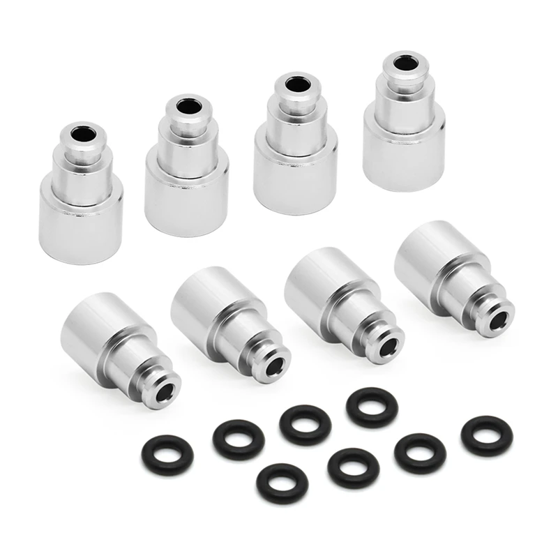 8Pcs Aluminum Alloy Fuel Injector Adapters Sealing Extenders Spacers for LS3 delphi 4.8 5.3 6.0 injector into a LS1 LS2