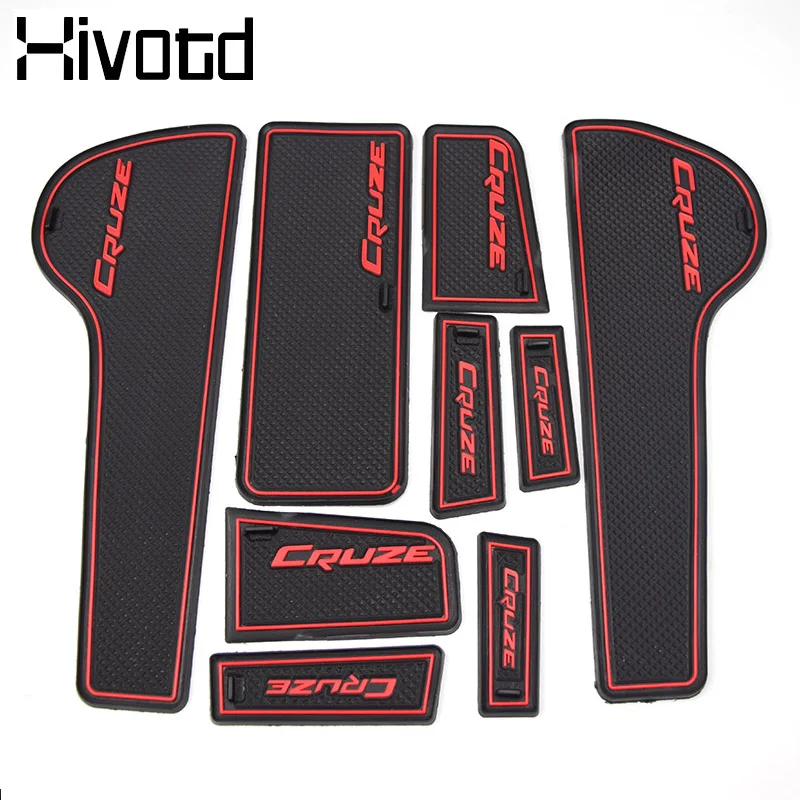 Hivotd For Chevrolet Cruze Car Accessories Anti-Slip Gate Slot Mat Rubber Cup Pads Auto Interior Decoration Stickers 2009-2014