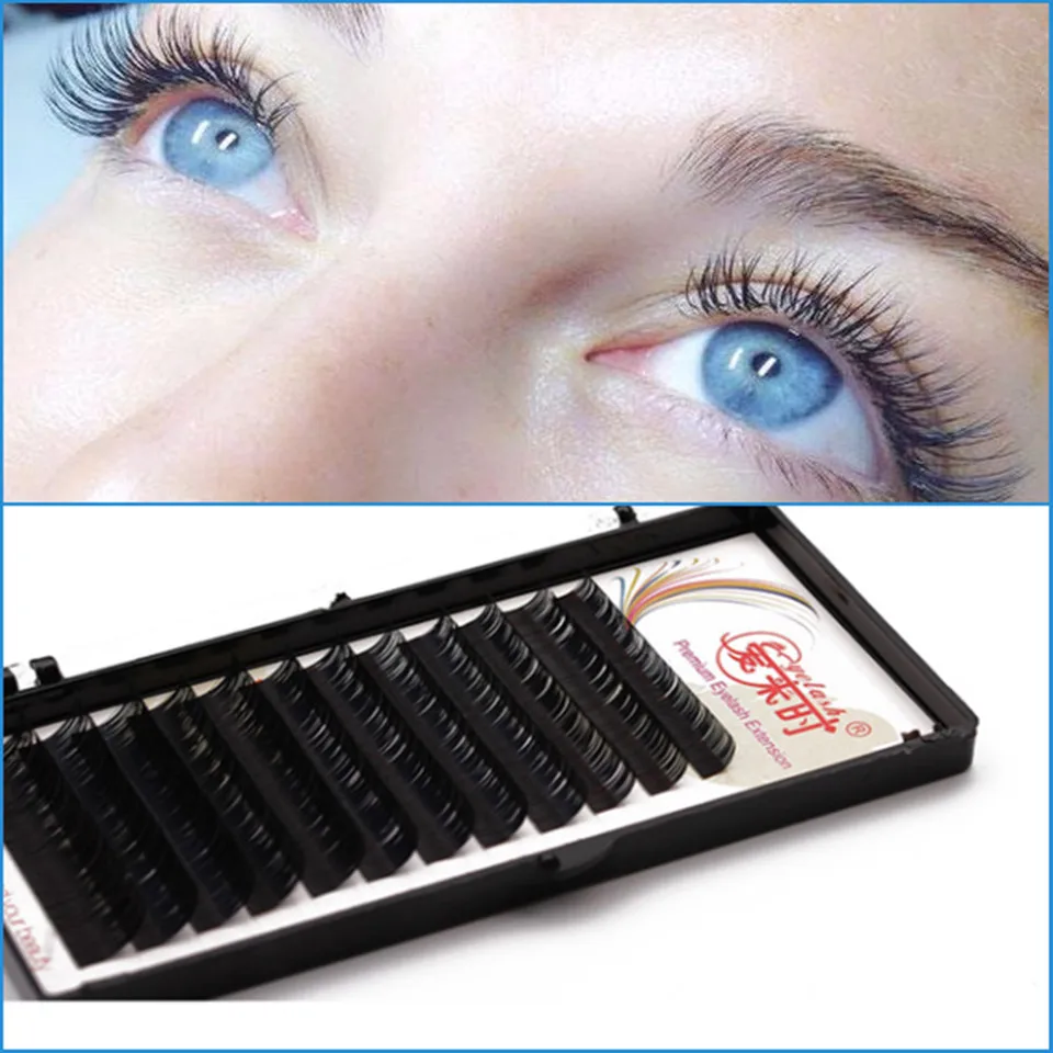 NEWCOME 10Pcs Individual Premium Eyelashes Super Soft Silk Mink 8-15mm Mixed Length Extension Volume False Lashes Supplie Cilios