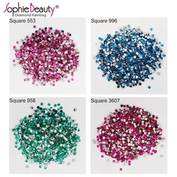 2022 New Crystal Resin Shinny Stones 2.5mm Square Drills Diamond Painting Embroidery Rhinestone Mosaic Gloden Silver Grey