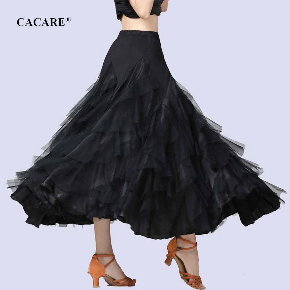 

Ballroom Skirt Waltz Dresses Dance Competition Dresses Ballroom Dress Standard Free Size 6 Colors D0089 CACARE Big Ruffled Hem