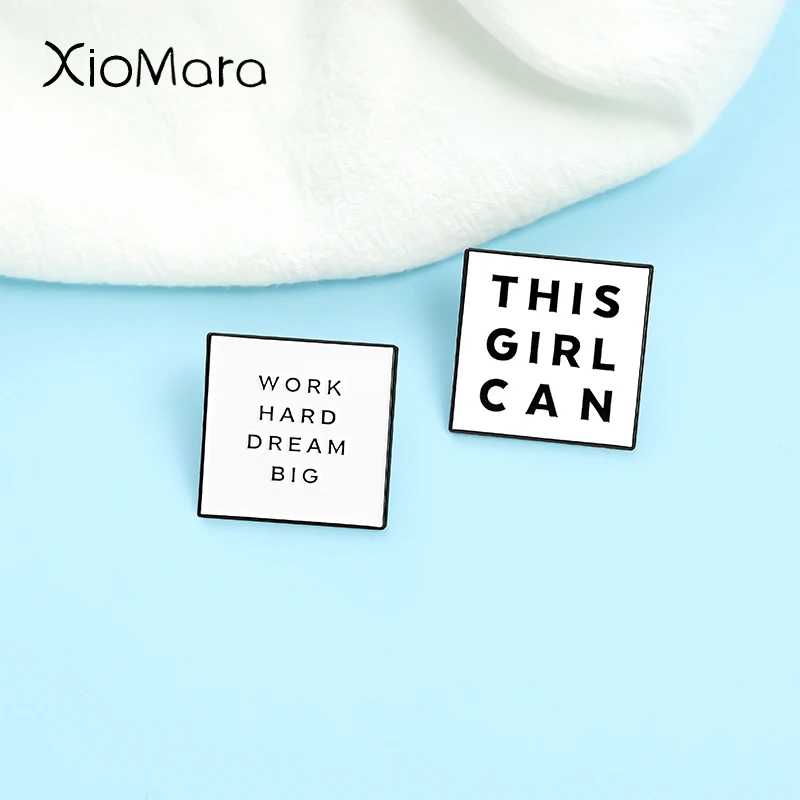 Travail dur rêve grande broche en émail Badge broche vêtements épinglette inspirante phrase de motivation cadeaux pour hommes femmes