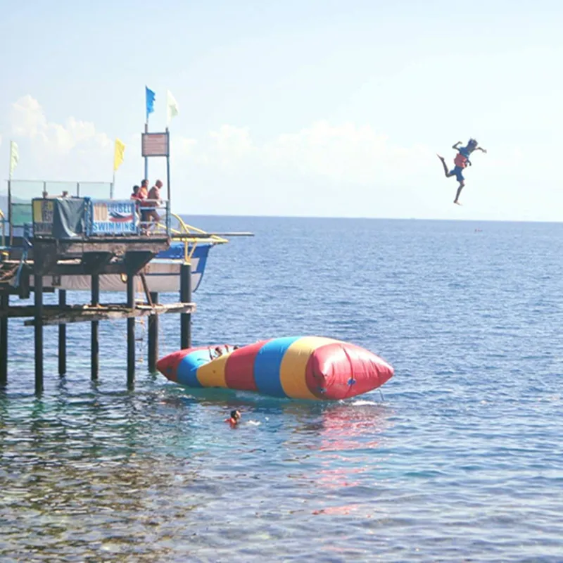 Oreiller gonflable de saut d'eau avec pompe, livraison gratuite, 7m * 3m, sac à Air, catapulte à eau