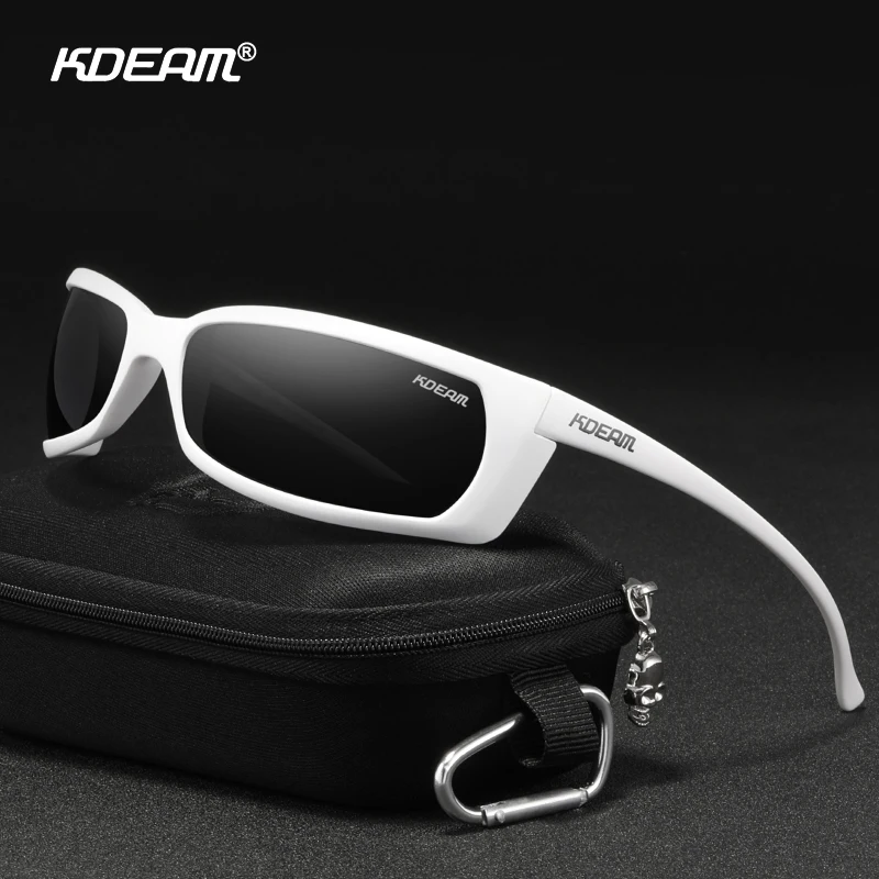 KDEAM Outdoor Sports Goggles Polarized Sunglasses Men Uniquely Shaped Glasses With Hard Box Minimal Design 2021