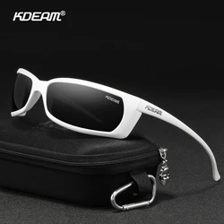 KDEAM Outdoor Sports Goggles Polarized Sunglasses Men Uniquely Shaped Glasses With Hard Box Minimal Design 2021