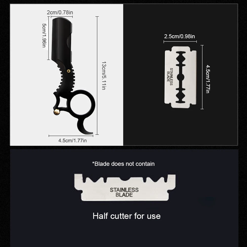 Straight Edge Barber Razor Haircut Beard Eyebrow Shaving Tool Manual Depilation Razor Hairdresser Trimming Blades Replaceable