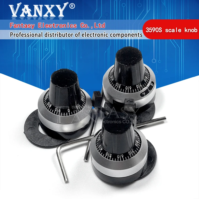 1PCS 3590S 6.35 mm precision scale knob potentiometer knob equipped with multi-turn potentiometer