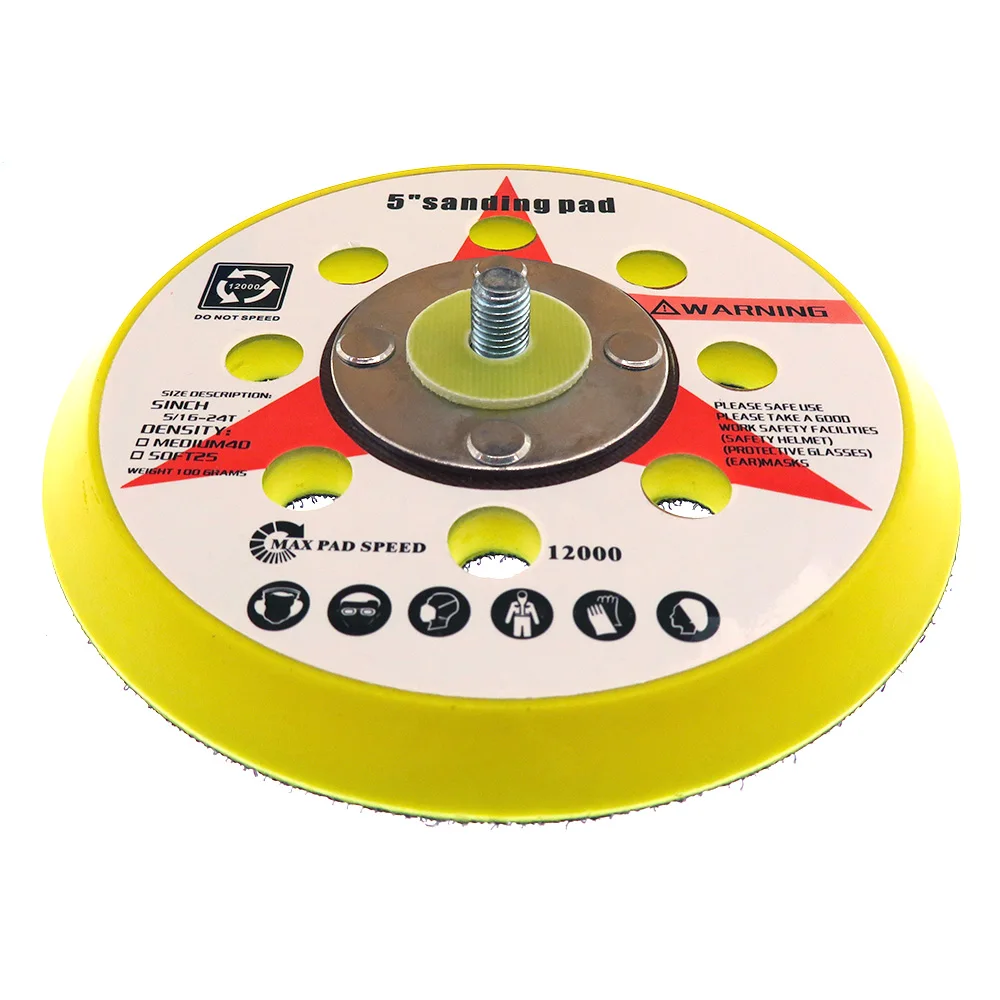 5 Inch 8 Holes Sanding Pad 125mm Backing Plate Hook and Loop For Random Orbit Sander Abrasive Tools