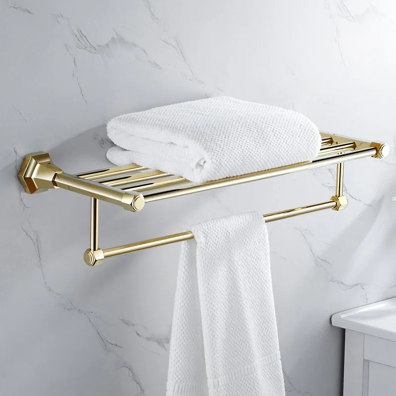 Brass Bathroom Hardware Accessories,Towel Rack,Tissue Storage,Toilet Brush,Hair Dryer Holder,Corner Shelf,Soap Dish,Brushed Gold