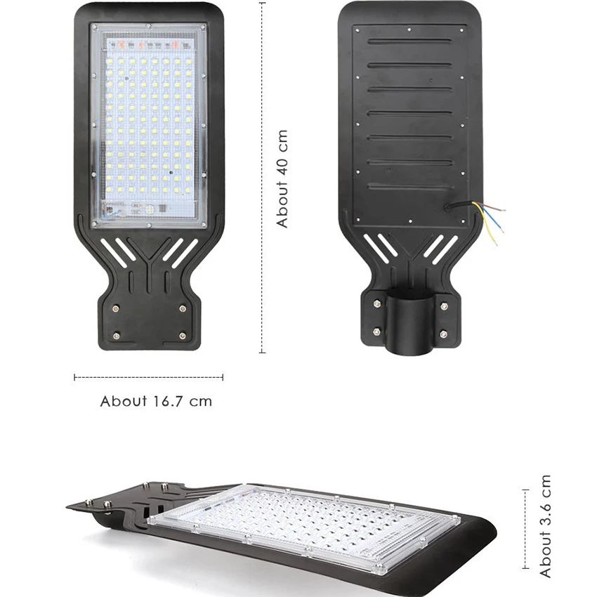 100W lampa uliczna LED na zewnątrz, IP65 wodoodporny biały/ciepły biały światło bezpieczeństwa przewodowy światło halogenowe 110V / 220V do ogrodu, ulicy