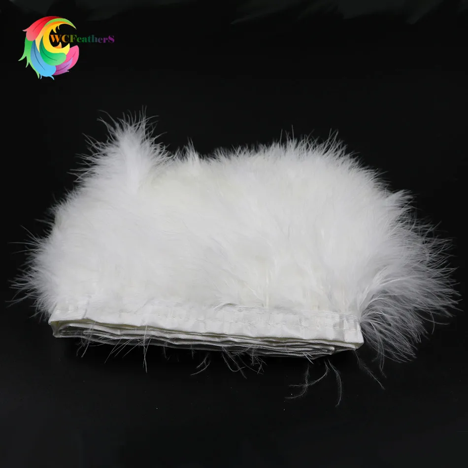 2yards/lot Weiß fluffy marabou Trim Höhe 6-8 zoll federn Band für Kleidung Nähen Hochzeit kleid Dekoration