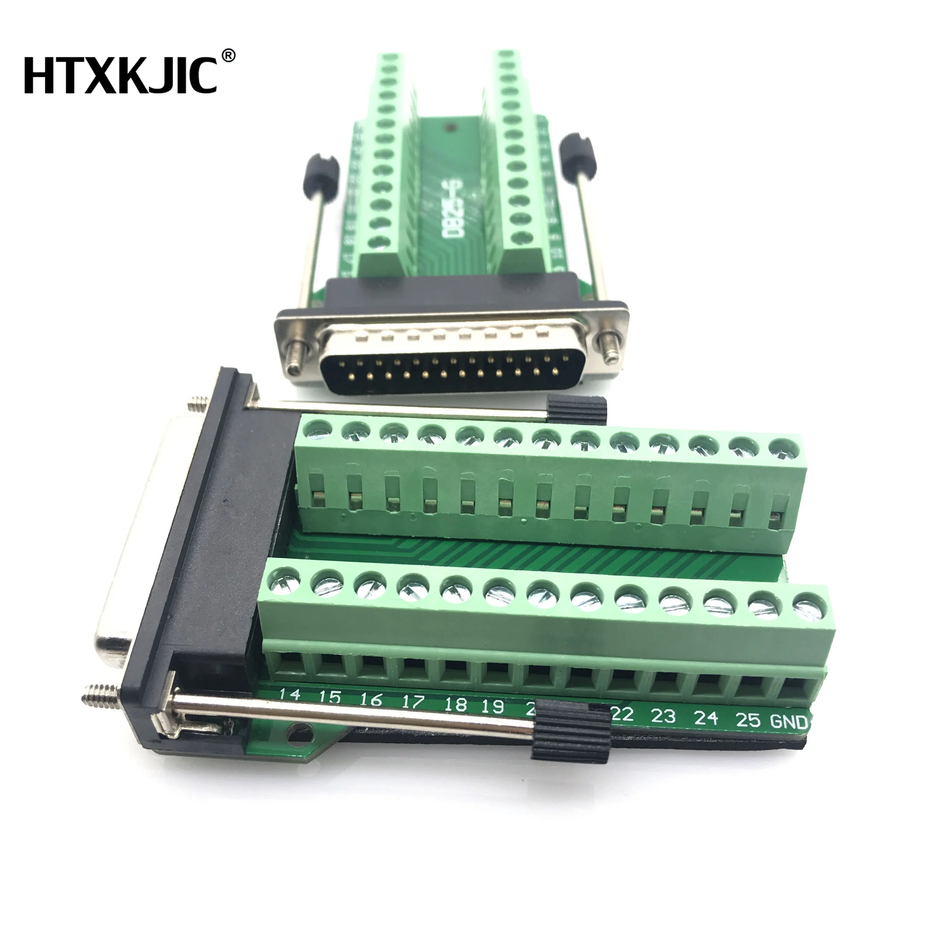 DB25 D-SUB Konektor Terminal 2 Baris Papan PCB Breakout Plug 25Pin Betina