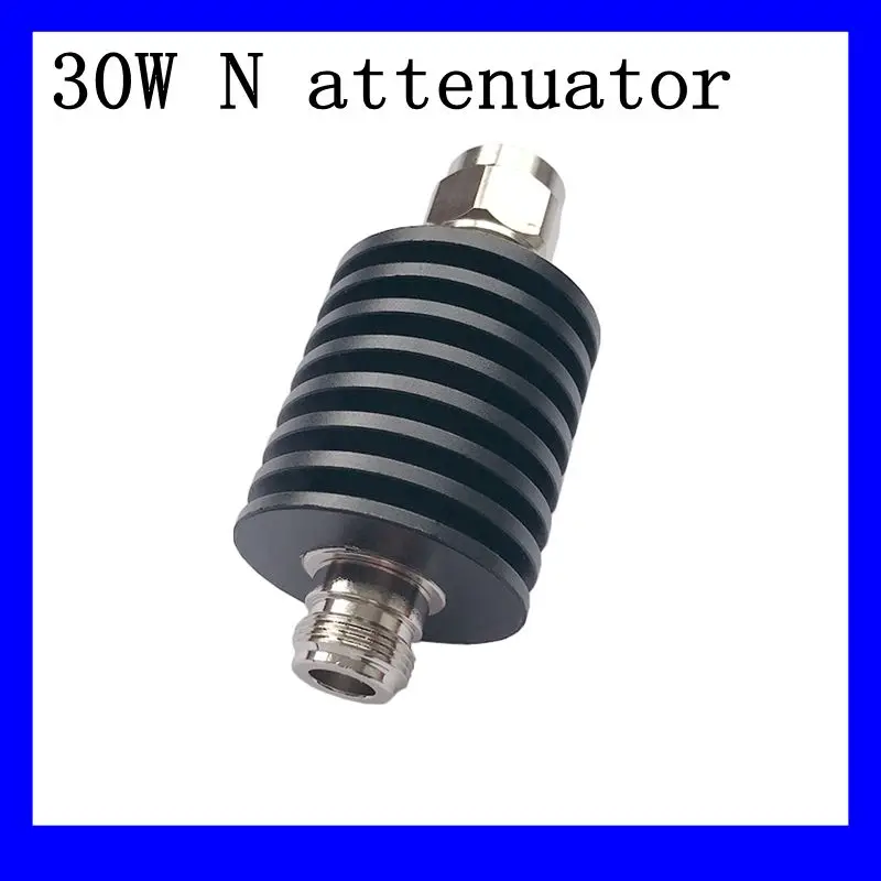 30W N Type Attenuator DC-3Ghz/4Ghz 1/2/3/5/6/10/15/20/30/40/50db N Male Plug to Female Jack RF coaxial Power Connector 50 Ohm