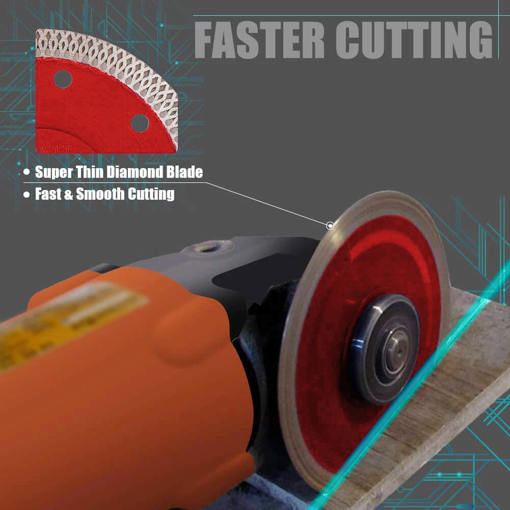 Porcelain Tile Turbo Thin Diamond Dry Cutting Blade Disc Wheel Angle Grinder Ceramic Granite Dry/Wet Diamond Cutting Blade D30