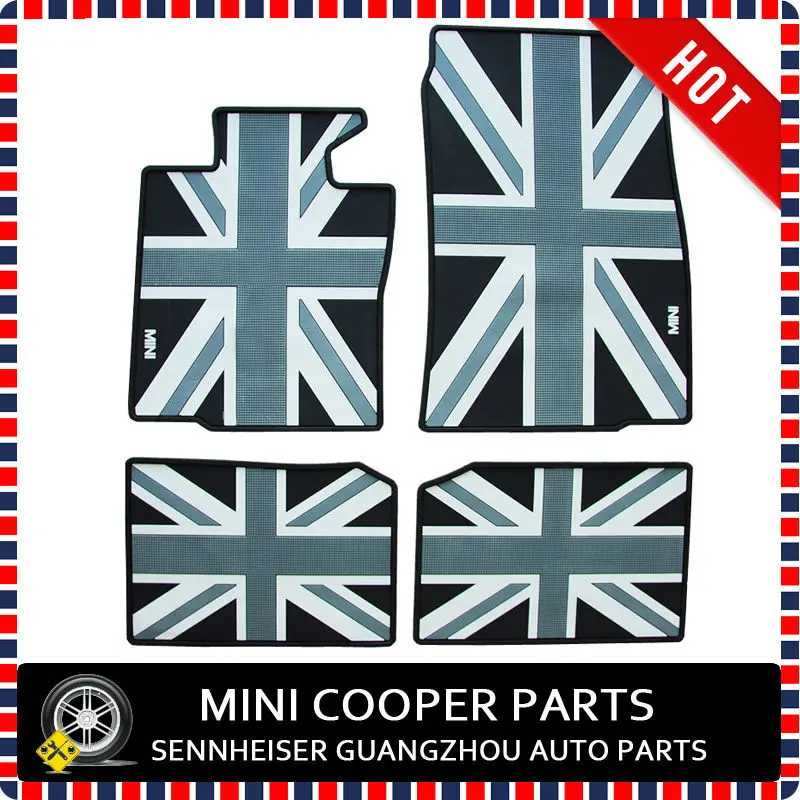 Zupełnie nowa guma materiał duża flaga Union Jack Style mata do stóp dla Mini Cooper Countryman S R60 (4 sztuk/zestaw)