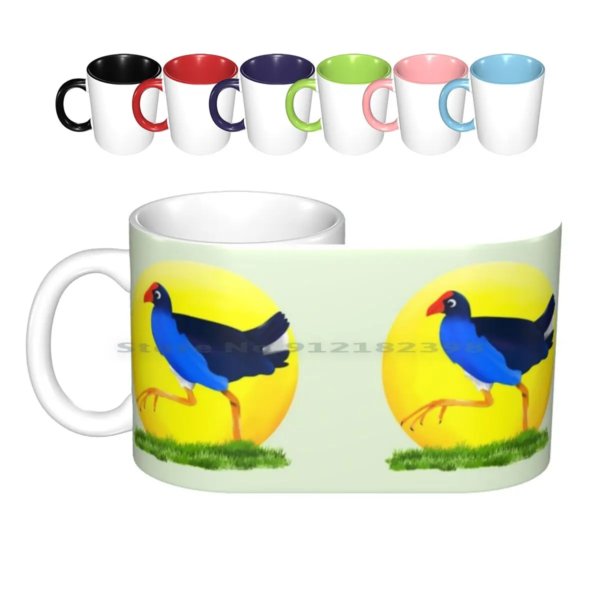 Pukeko New Zealand Bird Ceramic Mugs Coffee Cups Milk Tea Mug Swamp Hen Bird Birds New Zealand Australia Native Bird Endemic