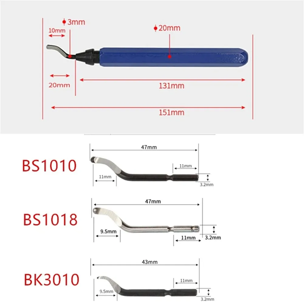 15PC Handle Burr Metal Repair Deburring Tool Kit Router Bit Rotary Deburr Blades Burr Scraper For Wood Plastic Reamer Tool Parts