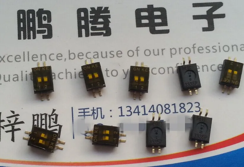 10ピース/ロット台湾ke DSHP02TSGER間隔1.27ミリメートルパッチsmd 2ビットダイヤルコードスイッチ2双方向エンコーディング