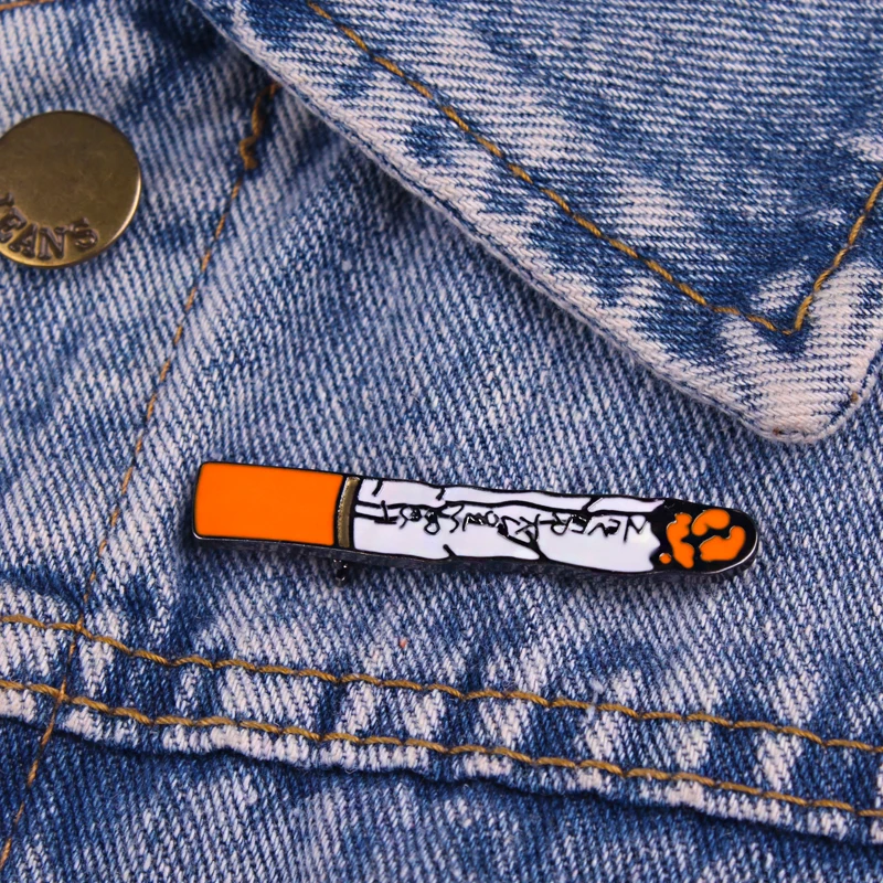 Enamel Pin Matches Cartoon Lapel Button Badges Never Knows Best Cigarette Brooch And Pins Denim Coat Boy Smoking Jewelry Gifts