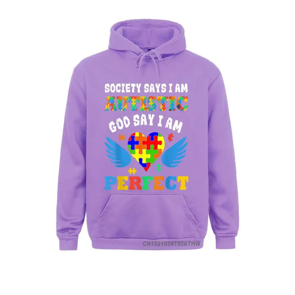 Winter Society Says I Am Autistic God Says I Am Perfect Autism Hooded Tops Men Sweatshirts 2021 Hot Sale Hoodies Hoods