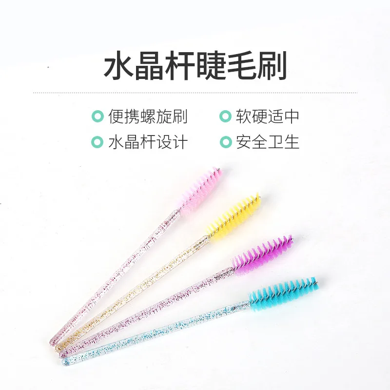 Disposable Eyelash Brushes 100 Pcs Portable Transparent Eyebrow Brush Tube Mascara Wands Applicator Spoolers Eye Lashes Storage