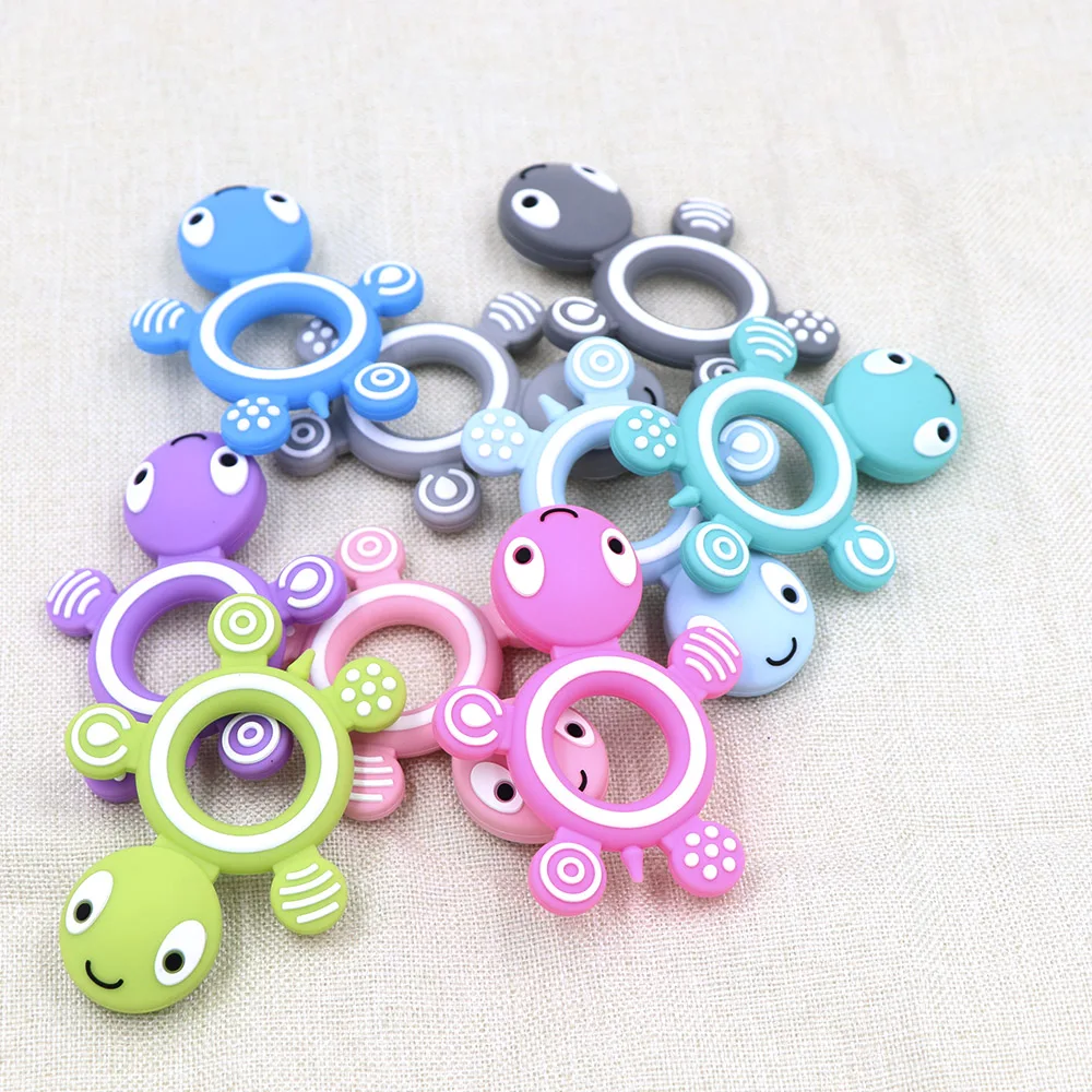 Joepada 1pc Turtle Silicone Teethers Food Grade Teething Necklace BPA Free Baby Shower Gifts Cartoon Animals Baby Teether Beads