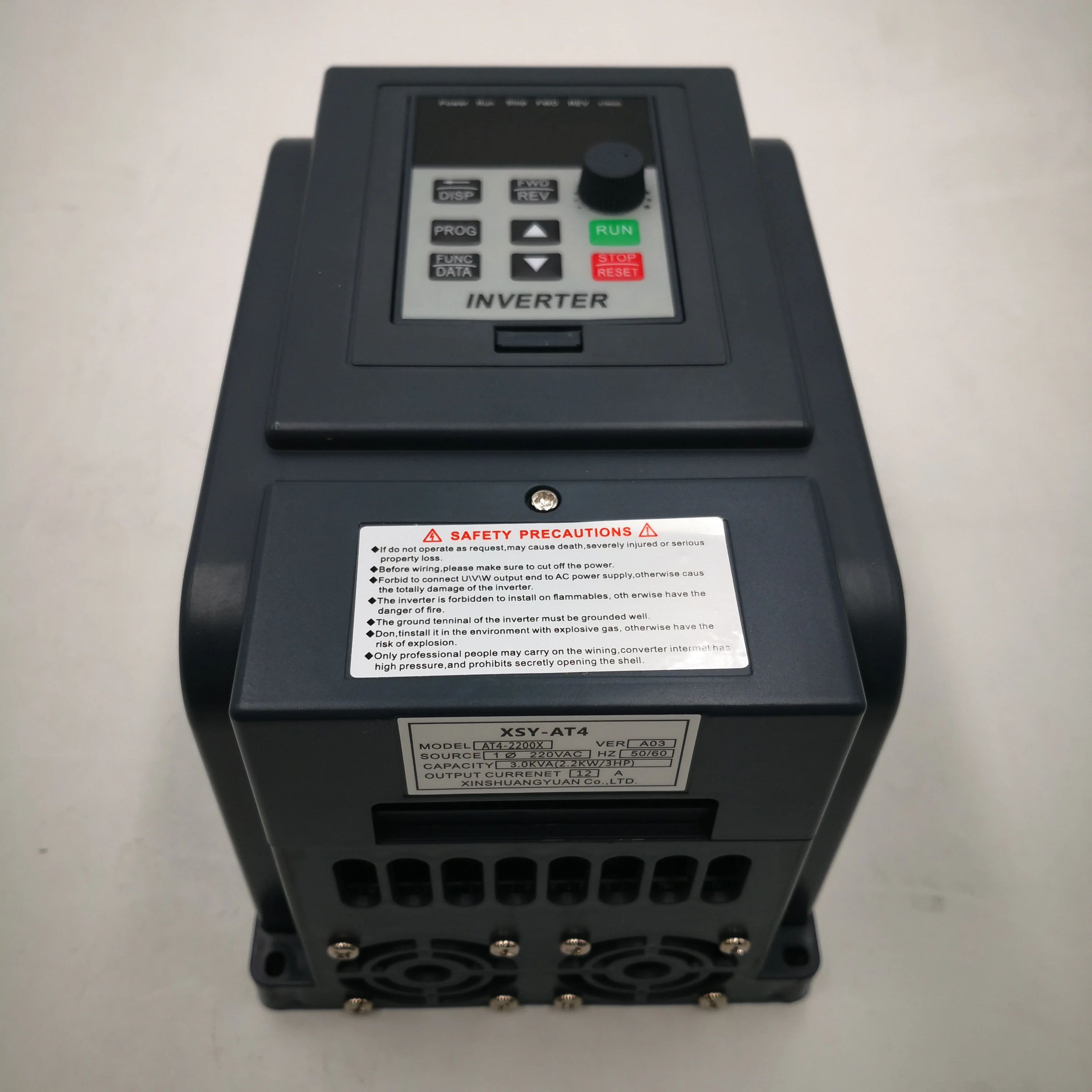 Inverter AT4 2.2KW 1P-220V In and Output Real 3P-380V out Household Electric Input And Three-Phase 380V Output VFD