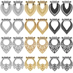 1Pair 4-30mm Vintage Boho Ear Gauges Dangle  Stainless Steel Flower Ear Plug Earring Tunnel Strecher piring Oreja Dilataciones