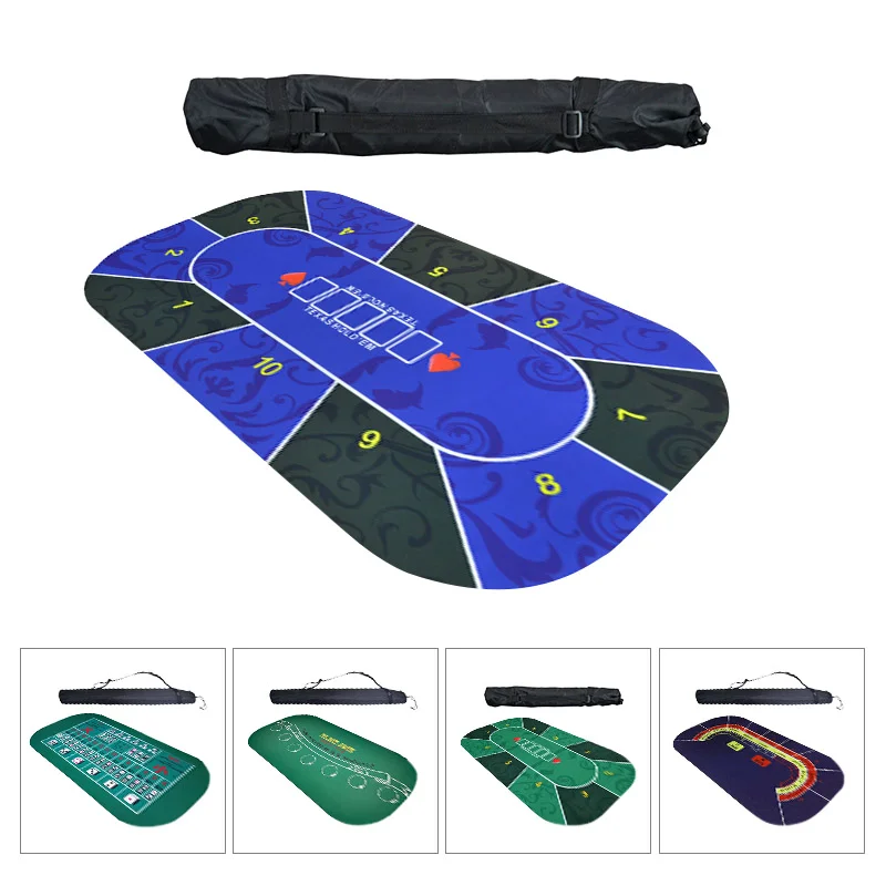 1.2m Texas Hold'em Poker Mat Suede Rubber Table Cloth Table Top Digital print Casino Poker Board Game Poker Chip Desk Pad Sic Bo