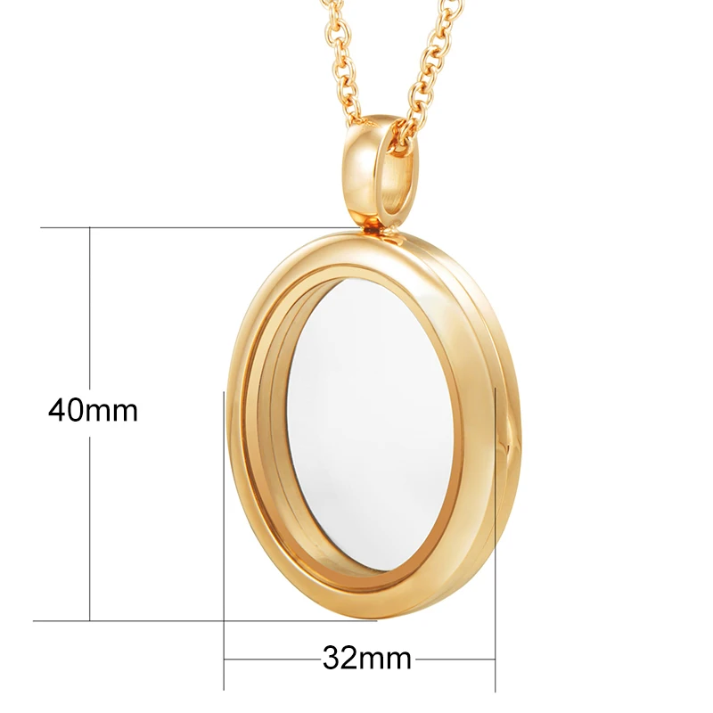 Imagem -02 - Oval Vidro Locket Pingente Flutuante Living Memory Aço Inoxidável