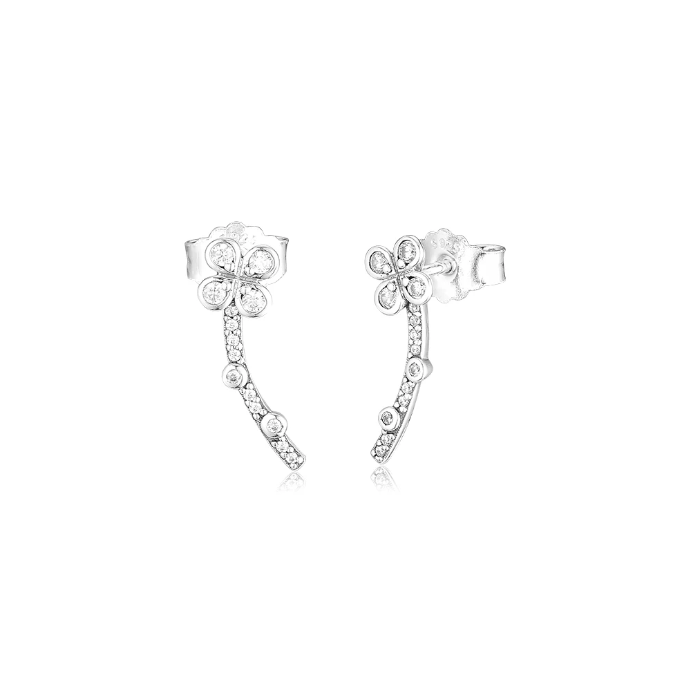 

2022 Spring Garden Pendientes Draped Four-Petal Flowers Studs Tudo Por 1 Real Frete Gratis 925 Fashion Jewelry Party Earrings