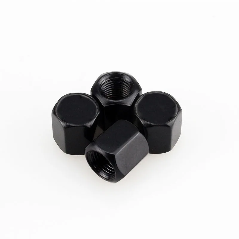 4Pcs black Bicycle Air Valve Cap Tire Wheel Rims Stem Valve Dust Cover Bike Aluminum Theftproof Valve Stem Caps