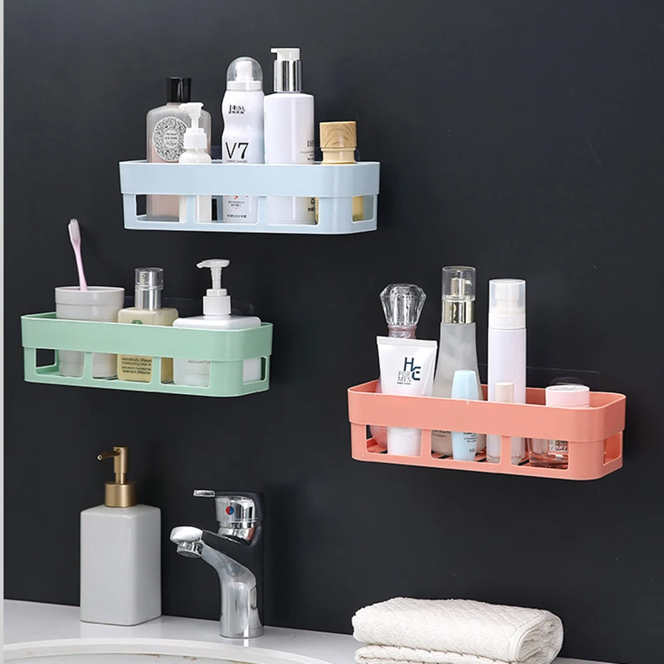 Multifunction Bathroom Storage Suction Holder Shelf Sponge Drain Rack  Kitchen Organizer Sink Kitchen Accessories Bath Baskets