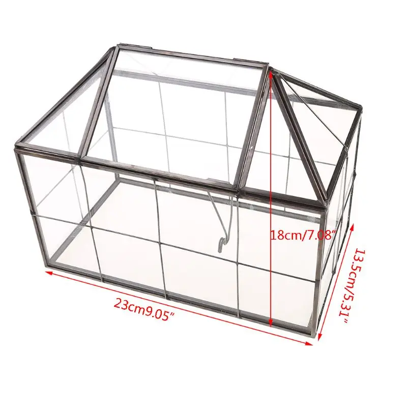 Imagem -06 - Caixa Geométrica de Vidro do Tampo de Mesa do Terrário da Forma da Casa