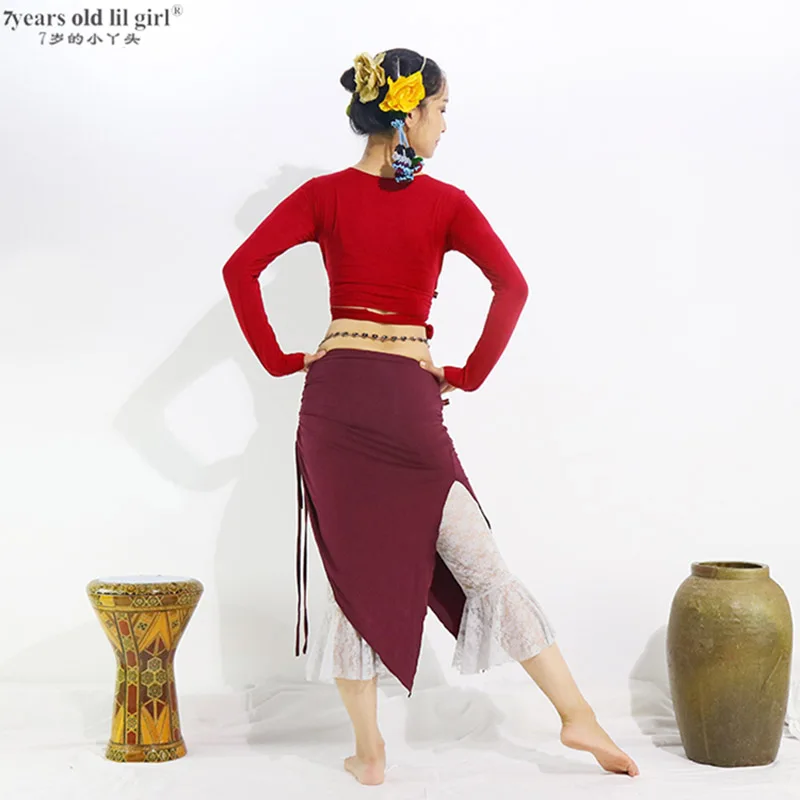 Lil Girl-ropa de danza del vientre para mujer, falda sobre Tribal, Sexy, EII01, 7 años, 2021