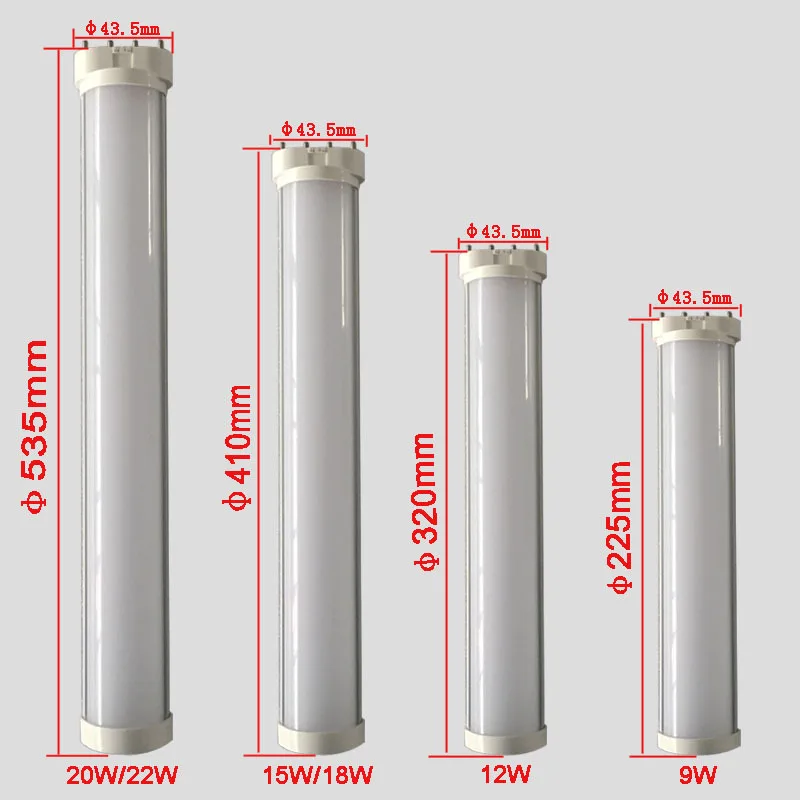 Imagem -03 - Conduziu a Barra do Tubo 4pin Conduziu a Lâmpada de Tomada Horizontal 2g11 Pll a Barra do pl da Lâmpada Substitui o Tubo 410 mm 18w 110v 220v 3000k 4000k 6000k 10 Peças 2g11