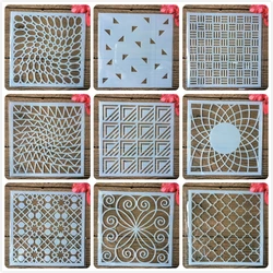 9Pcs/Set 13cm Oval Geometry Circle Grid DIY Layering Stencils Painting Scrapbook Coloring Embossing Album Decorative Template