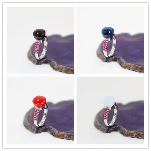 2021 Fashion Candy Style Ring Of 4 Colours Choose Crystal With Red Zircon Gold Plated Rings For Friends Best Festival Gift