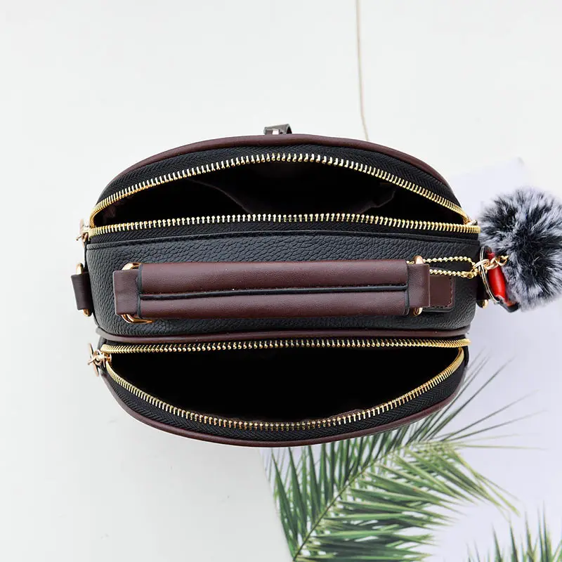 Fashion Trendy Color Matching Personality Girl All-match Leather One-shoulder Portable Messenger Bag