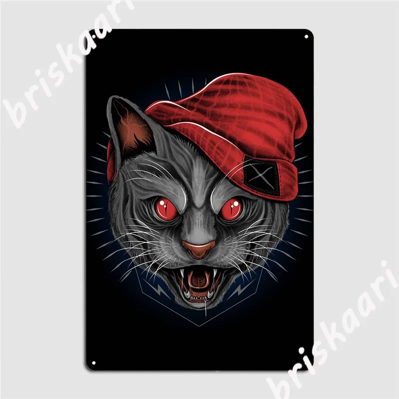 Wild Angry Cat Awesome Eye Metal Plaque Poster Wall Pub Club Bar Design Garage Decoration Tin Sign Poster