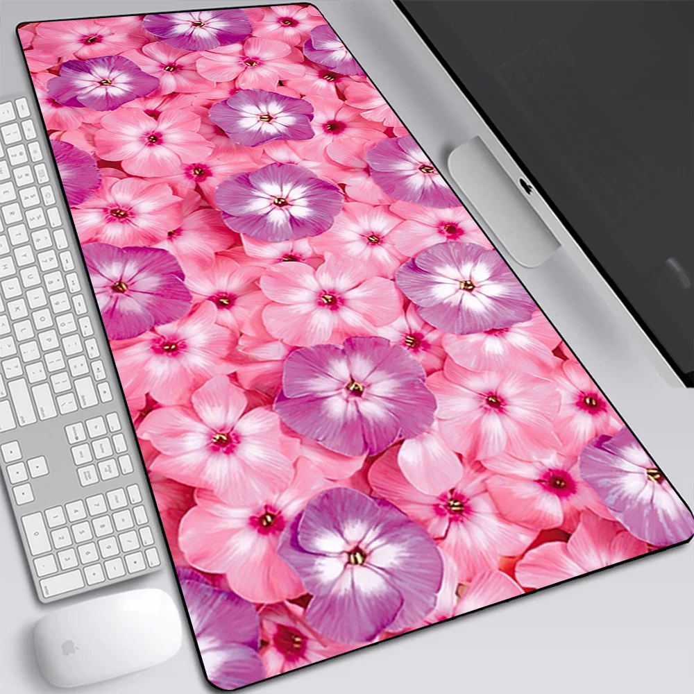 Elegante rosa roxo peônia flor grande gaming mouse pad computador mousepad teclado tapete de mesa pc gamer mouse esteira xxl mausepad