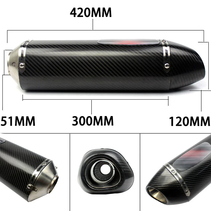 Motorcycle For Yoshimura Exhaust Muffler real Carbon Fiber Pipe For Yamaha tdm 900 tracer 700 fz6n R3 Nmax gsr 600 cafe racer