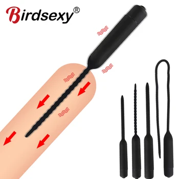 10 תדירות ויברטור אורתופדי קתטר פין פלאג צעצוע מין לגברים ויברטור פלאג אורתופדי הכנסת פין דילטור סאונד אורתופדי