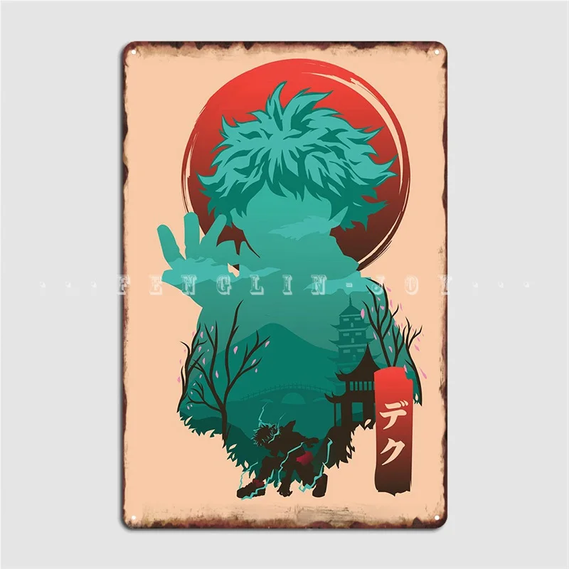 Midoriya Mha Metal Plaque Poster Mural Wall Decor Cinema Garage Designing Tin Sign Poster