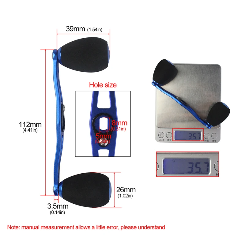 EKFan Mango Baitcast – Aluminium 112mm perilla EVA - imagen 3