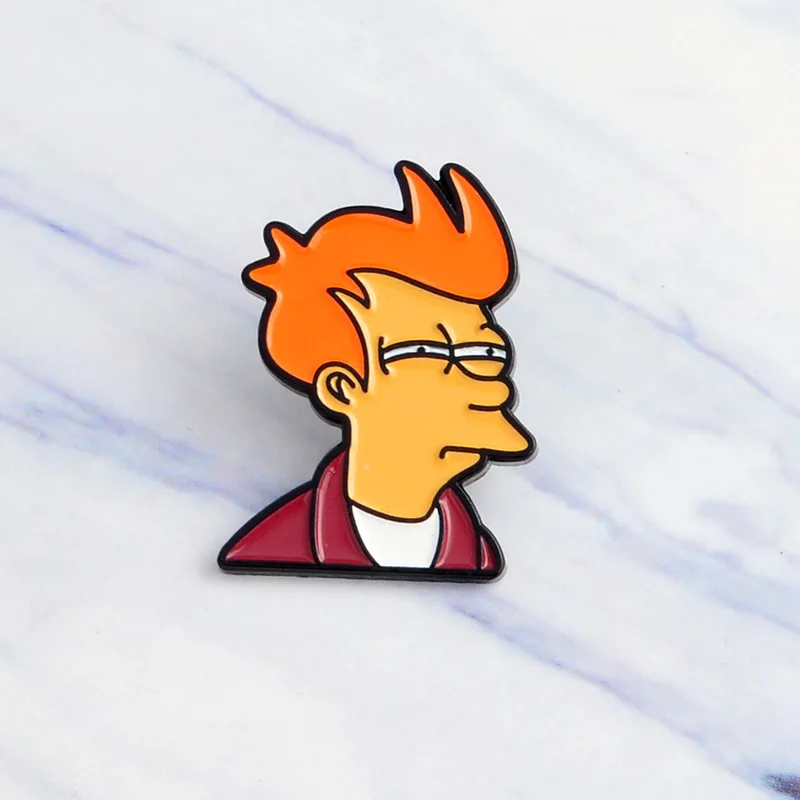 Cartoon character Philip J. Fry alloy brooch creative personality collar pin decoration backpack decorative badge