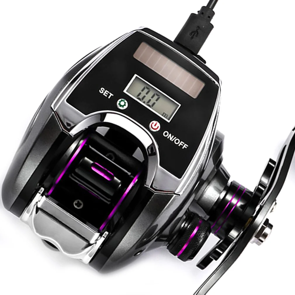 New USB + Solar Charging Electronic Fishing Reel Line Counter Digital Display Baitcasting Wheel 8.0:1 High Speed Ratio Profile