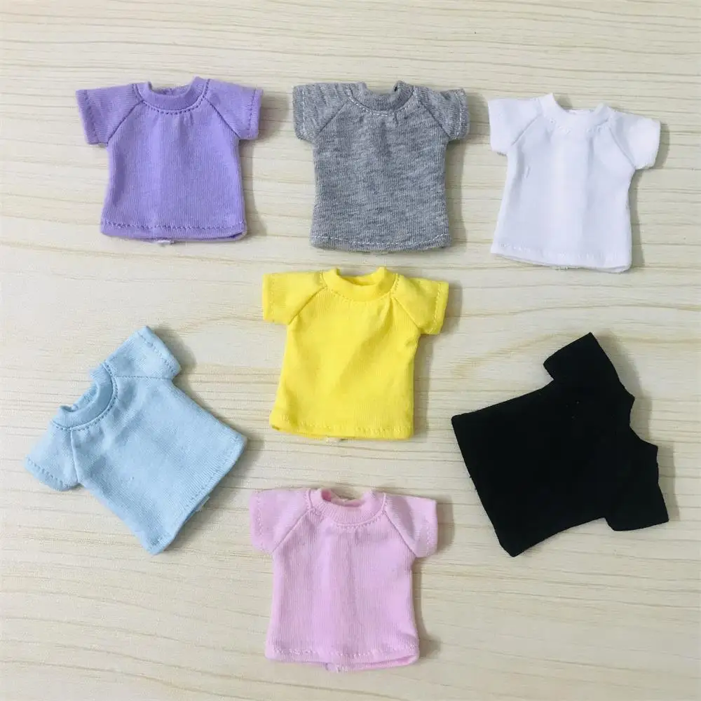 New cute ob11 clothes short-sleeved T-shirt suitable for ob11 obitsu 1/10 dolls 11 Molly 1/12 bjd doll clothes accessories